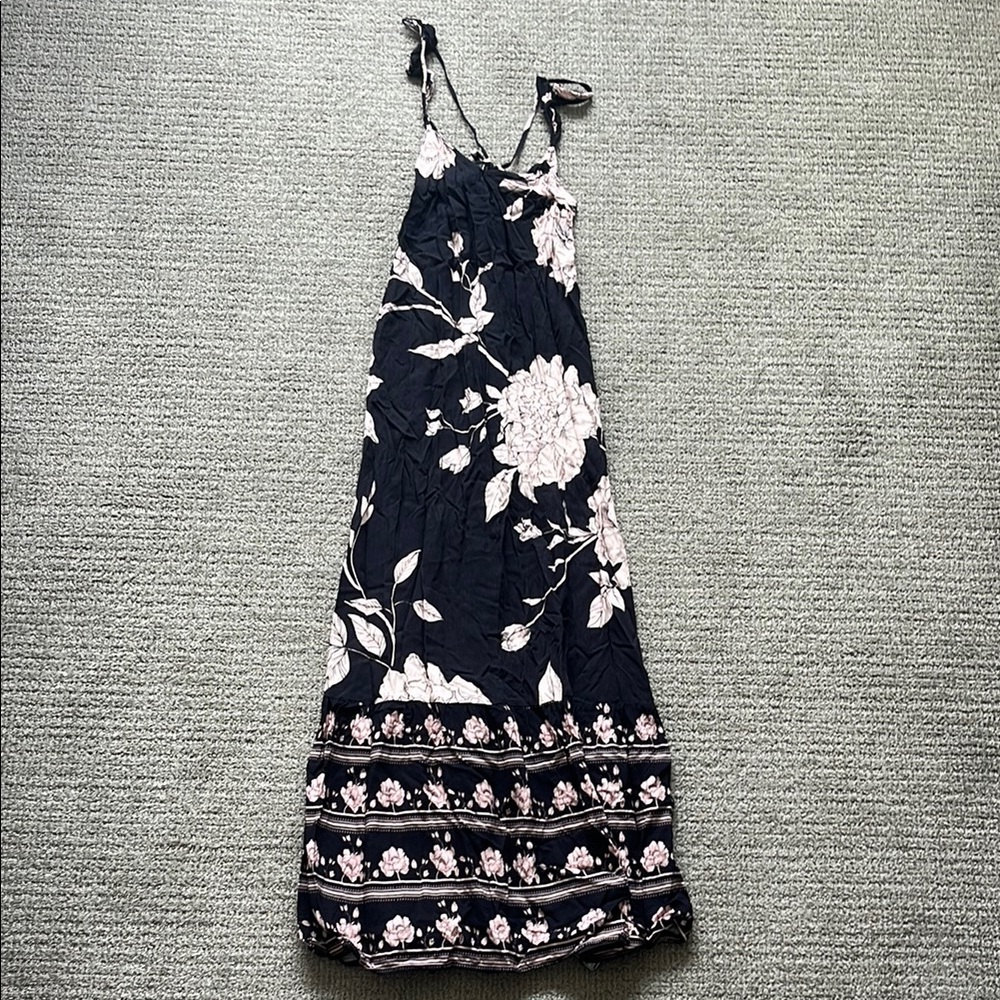 Floral Black and light pink cover up Maxi Dress by Maaji size small